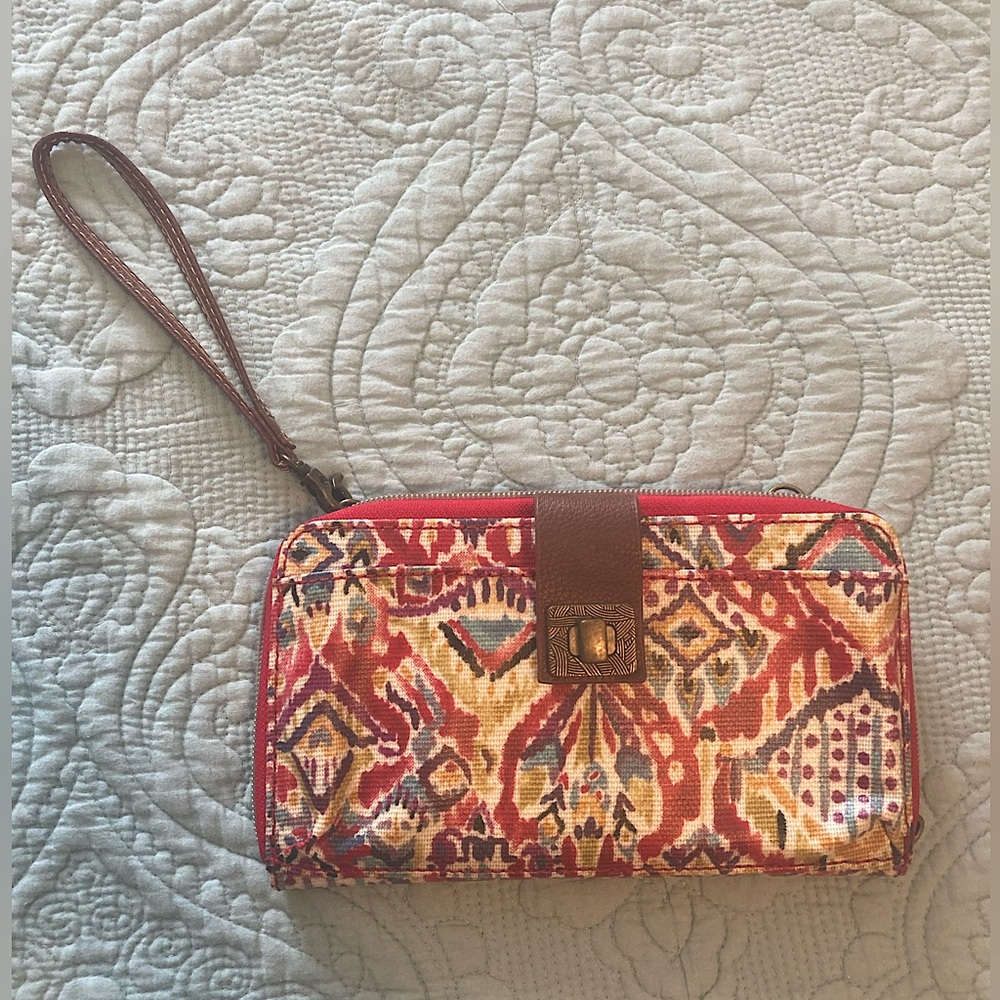 Like NEW! Sakroots Artistic Circle Smart Phone Wallet- Wristlet, Pink
